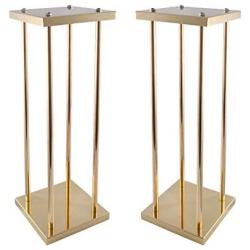 VINCIGANT Gold Wedding Flower Stand Vase Column,Metal Flower Arrangement for Wedding Party Dinner Centerpiece,Event Restaurant Hotel Decoration,Pack of 2