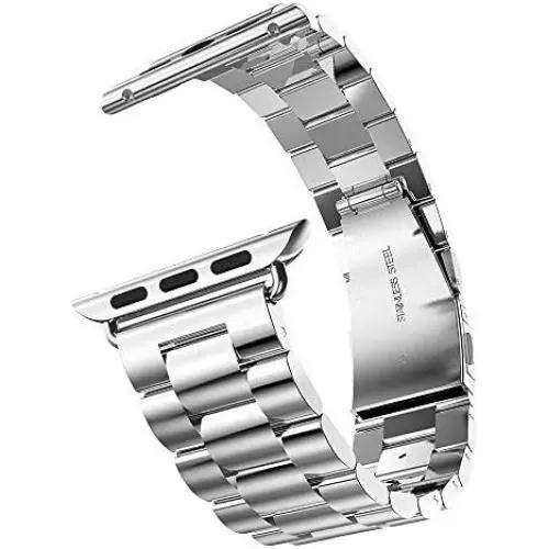 Watch Band Silver 38MM/40MM Stainless Steel Strap Wristband for Apple Watch Series4/3/2/1 All Version Comfortable Durable Folding Metal Clasp Classic Buckle Wrist Watch Strap,Updated Version Watch Band Silver 38MM/40MM Stainless Steel Strap Wristband for Apple Watch Series4/3/2/1 All Version Comfortable Durable Folding Metal Clasp Classic Buckle Wrist Watch Strap,Updated Version