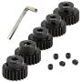 kingsea 5pcs Metal Steel 48P Pinion Gear 3.175mm Shaft 22T 23T 24T 25T 26T Pitch Gears with Screwdriver 1/10 RC Brushless Brush Motor RC Upgrade Part