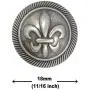 Bezelry 12 Pieces Fleur De LYS Domed Gray Silver Metal Shank Buttons 18mm (11/16 inch) Bezelry 12 Pieces Fleur De LYS Domed Gray Silver Metal Shank Buttons 18mm (11/16 inch)