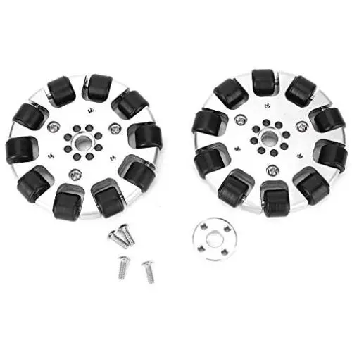 Fafeicy 2Pcs 3in Omnidirectional Wheel for Self-Stabilizing Hand Truck, 10pcs Driven Roller Industrial Robot Parts (Metal Wheel + Neoprene Roller) Fafeicy 2Pcs 3in Omnidirectional Wheel for Self-Stabilizing Hand Truck, 10pcs Driven Roller Industrial Robot Parts (Metal Wheel + Neoprene Roller)