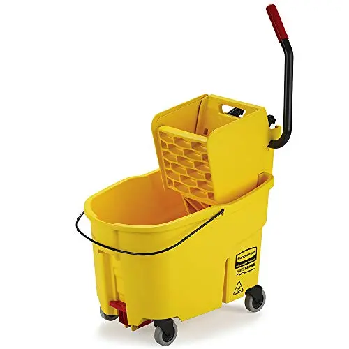Rubbermaid Commercial WaveBrake 2.0 44 QT Side-Press Mop Bucket and Wringer with Foot Drain, Yellow (FG618688YEL) Rubbermaid Commercial WaveBrake 2.0 44 QT Side-Press Mop Bucket and Wringer with Foot Drain, Yellow (FG618688YEL)