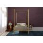 DHP Metal Canopy Bed with Sturdy Bed Frame - Twin Size (Gold)