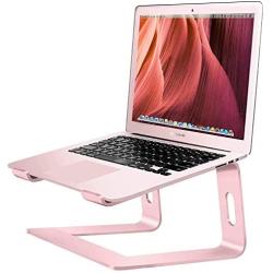 Soundance Laptop Stand, Aluminum Computer Riser, Ergonomic Laptops Elevator for Desk, Metal Holder Compatible with 10 to 15.6 Inches Notebook Computer, Rose Gold