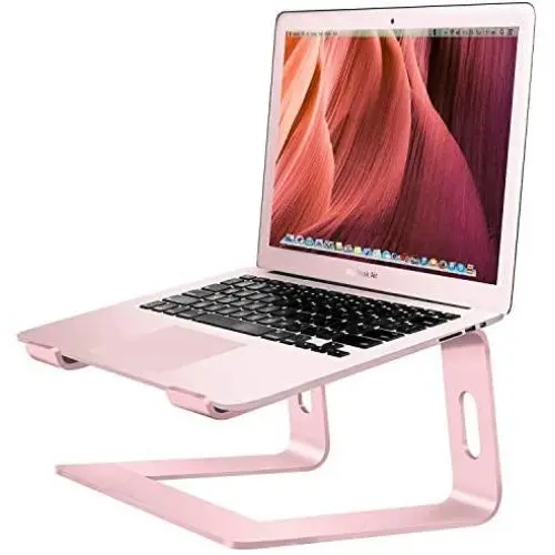 Soundance Laptop Stand, Aluminum Computer Riser, Ergonomic Laptops Elevator for Desk, Metal Holder Compatible with 10 to 15.6 Inches Notebook Computer, Rose Gold Soundance Laptop Stand, Aluminum Computer Riser, Ergonomic Laptops Elevator for Desk, Metal Holder Compatible with 10 to 15.6 Inches Notebook Computer, Rose Gold