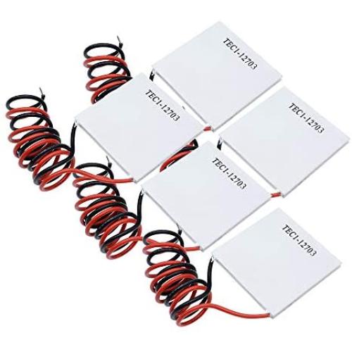 Aideepen 5PCS TEC1-12703 12V 3A Thermoelectric Heatsink Cooler Cooling Peltier Plate Module 40x40mm 27W