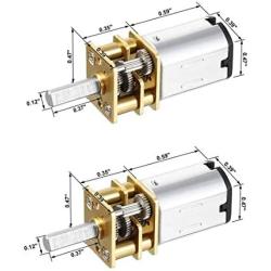 QMseller 2Pcs Micro Speed Reduction Motor DC 3V 25RPM with Full Metal Gearbox 0.15A Electric Gear Box Motor with 2 Terminals for DIY RC Toys