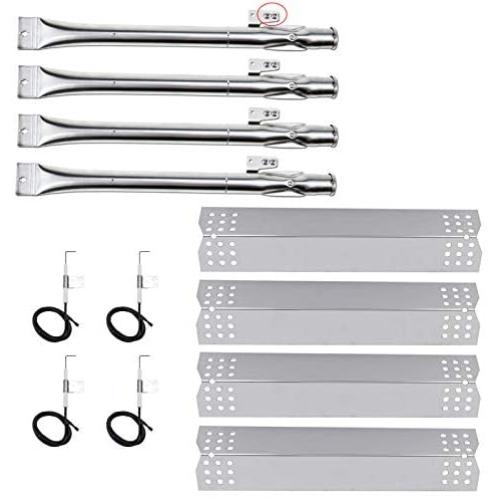 Hisencn BBQ Grill Replacement Pipe Burner and Stainless Steel Heat Plates Tent Sheid Replacement Kit for Home Depot Nexgrill 720-0830H, 720-0830D Gas Grill