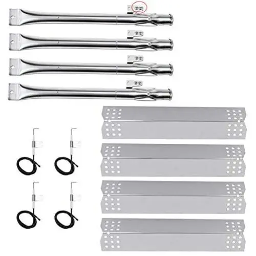 Hisencn BBQ Grill Replacement Pipe Burner and Stainless Steel Heat Plates Tent Sheid Replacement Kit for Home Depot Nexgrill 720-0830H, 720-0830D Gas Grill Hisencn BBQ Grill Replacement Pipe Burner and Stainless Steel Heat Plates Tent Sheid Replacement Kit for Home Depot Nexgrill 720-0830H, 720-0830D Gas Grill