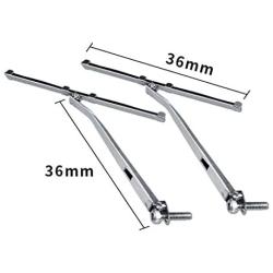 Rc Car Part, Left & Right Metal Windshield Wiper for 1/10 Traxxas Trx4 Rc Car Decoration, Pair of Simulated Full Metal Wiper Wipers (Silver)