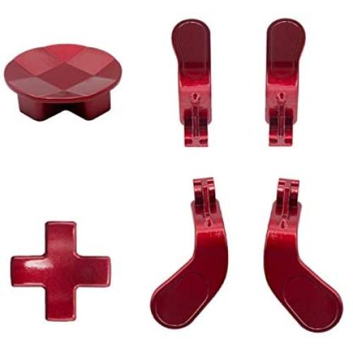 4 pcs Trigger Paddles and 2 Interchangeable D-Pads Metal Stainless Steel Replacement Parts for Elite Series 2 and Xbox one Elite Controllers (Red)