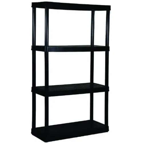 Gracious Living 4 Medium Duty Shelf Unit, 32''X14''X54.5'', Black Gracious Living 4 Medium Duty Shelf Unit, 32''X14''X54.5'', Black