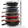 7 Adjustable Compartments Pan and Pot Lid Organizer Rack Holder, Chrome