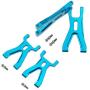 Pack of 4 Aluminum Front Rear Lower Suspension Control Arm (L/R) for Wltoys 1/18 RC K929 A959 A969 A979 a-Arms Upgrades Metal Parts (Blue)