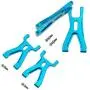 Pack of 4 Aluminum Front Rear Lower Suspension Control Arm (L/R) for Wltoys 1/18 RC K929 A959 A969 A979 a-Arms Upgrades Metal Parts (Blue)
