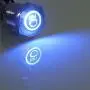 Etopar 12V 5A 19mm Car Auto Blue LED Light Lamp Main Beam Push Button Stainless Steel Metal Toggle Switch Socket Plug