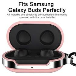 HALLEAST for Galaxy Buds Case Cover 2019, Galaxy Buds+ Plus 2020, TPU Full Protective Skin with Keychain Compatible Samsung Galaxy Buds Wireless Earbuds Accessories, Cute Pink