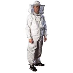 Forest Beekeeping Supply - Premium Cotton Beekeeping Suit With Round Veil | Suitable For Beginner and Commercial Beekeepers | Includes Metal Brass Zippers | Thumb Straps | Hive Tool Pockets - Medium