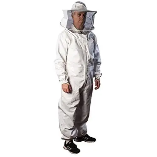 Forest Beekeeping Supply - Premium Cotton Beekeeping Suit With Round Veil | Suitable For Beginner and Commercial Beekeepers | Includes Metal Brass Zippers | Thumb Straps | Hive Tool Pockets - Medium Forest Beekeeping Supply - Premium Cotton Beekeeping Suit With Round Veil | Suitable For Beginner and Commercial Beekeepers | Includes Metal Brass Zippers | Thumb Straps | Hive Tool Pockets - Medium