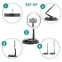 11'' Selfie Ring Light with Stand and Phone Holder, Eocean Foldable Makeup Light 19.7'' - 66” Stretchable Portable Selfie Desk Fill Light for Indoor Outdoor Live Stream/Makeup/YouTube/Vlogging Video