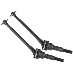 RC Car Drive Shaft, 2pcs Front Universal Drive Shaft Metal Transmission Shaft for WLtoys 1/12 12423 Remote Control Car Accessory(Black0090BL)