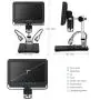 Andonstar Black corlor 7 inch LCD 1080P Circuit Board Digital Microscope AD206 with 200X Magnification Zoom for Phone Repair Soldering