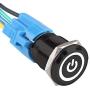 Etopars Black Case 19mm 12V 5A Power Symbol Angel Eye Halo Car White LED Light Metal Push Button Toggle Switch Socket