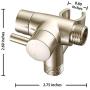 100% Solid Metal Shower Arm Diverter with Handshower Mount for Hand Held Showerhead and Fixed Spray Head ∣ G 1/2 3-Way Bathroom Universal Shower System Replacement Part (Brushed Nickel)