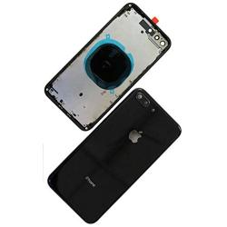 Back Housing Assembly Metal Frame w/Back Glass(OEM) - Camera Frame and Lens for iPhone 8 Plus (Black)