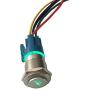 Etopars 12V 5A Car Motor Green LED Light Momentary Speaker Horn Bells Push Button Stainless Steel Metal Switch Toggle 19mm Socket Plug Wire