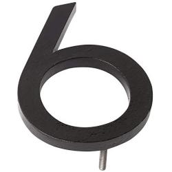 Montague Metal Products MHN-08-6-F-BK1 Floating House Number, 8'' x 5.81'' x 0.375'', Black