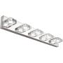 SOLFART 5 Lights 31.5 Inches Modern Glass Stainless Steel Vanity Light Over Mirror Long Bathroom Lighting Fixtures LED Vanity Light