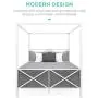 Best Choice Products 4-Post Queen Size Modern Metal Canopy Bed w/Mattress Support, Built-in Headboard, Footboard, Classic, Customizable Design - White Best Choice Products 4-Post Queen Size Modern Metal Canopy Bed w/Mattress Support, Built-in Headboard, Footboard, Classic, Customizable Design - White
