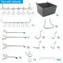 Pegboard Hooks Assortment with Pegboard Bins, Peg Locks, for Organizing Various Tools, 80 Piece Pegboard Hooks Assortment with Pegboard Bins, Peg Locks, for Organizing Various Tools, 80 Piece