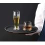 New Star Foodservice 25033 Restaurant Grade Non-Slip Tray, Plastic, Rubber Lined, Round, 14'' Inch, Black
