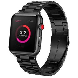 Ayeger Compatible with Apple Watch Band 40mm 38mm Stainless Steel Series 5 /4 /3 /2 /1 Men,Women Compatible iWatch Metal Link Bracelet (Black 40mm 38mm)