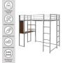 Metal Loft Bed Studio Loft Bunk Bed Over Desk and Bookcase with 2 Ladders,Twin Loft Bed for Dorm, Boys & Girls Teens Kids,Silver