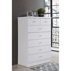 Hodedah HI70DR White Chest of Drawers with Locks