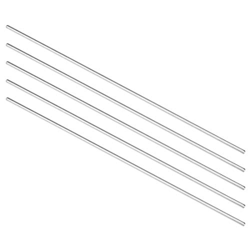 uxcell Stainless Steel Solid Round Rods Metal Lathe Bar Stock for DIY Craft 100mmx1.5mm 5pcs