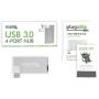 Plugable USB Hub, Rotating 4 Port USB 3.0 Hub, Powered USB Hub (Compatible with Windows, macOS & Linux, USB 2.0 Backwards Compatible)