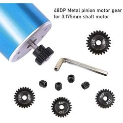 kingsea 5pcs Metal Steel 48P Pinion Gear 3.175mm Shaft 22T 23T 24T 25T 26T Pitch Gears with Screwdriver 1/10 RC Brushless Brush Motor RC Upgrade Part