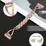 Joyozy Metal X-Link Bling Bands Compatible with Fitbit Charge 3/ Charge 3 SE Smartwatch, Replacement Wrist Accessory Fitness Bands Straps Bracelet Wristbands Women 5.5-8.0(Rosegold)