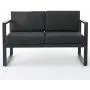 GDF Studio Nealie Patio Furniture ~ 4 Piece Outdoor Aluminum Chat Set (Dark Grey)