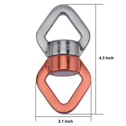 NovelBee 30KN Swing Swivel with 2 Carabiners,360 Degree Free Noiseless Rotation Hanging Accessory (Orange-Gray)