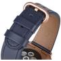 JSGJMY Compatible with Apple Watch Band 38mm 40mm 42mm 44mm Women Men Genuine Leather Replacement Strap for iWatch Series SE 6 5 4 3 2 1 (Navy with Series 5/4/3 Rose Gold Clasp, 38mm/40mm S/M)