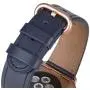 JSGJMY Compatible with Apple Watch Band 38mm 40mm 42mm 44mm Women Men Genuine Leather Replacement Strap for iWatch Series SE 6 5 4 3 2 1 (Navy with Series 5/4/3 Rose Gold Clasp, 38mm/40mm S/M)