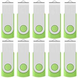 Enfain 256MB USB Flash Drive, 10 Pack, Green