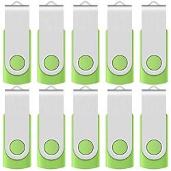 Enfain 256MB USB Flash Drive, 10 Pack, Green