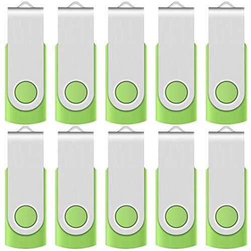 Enfain 256MB USB Flash Drive, 10 Pack, Green