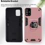 Samsung Galaxy A71 4G Screen Protector Folmeikat 360 Degree Rotating Metal Ring Cover with Kickstand Protective Phone Case (NOT for Samsung A71 5G/5G UW) 6.7'' (Rose Gold)